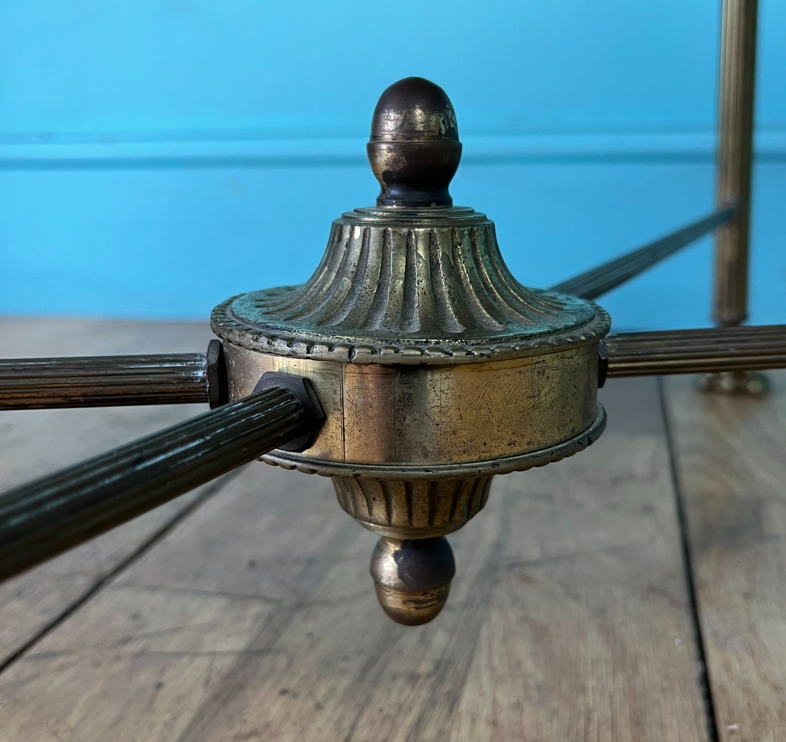 French Mid Century Brass Coffee Table photo vinterior