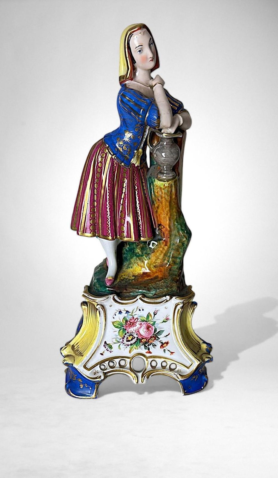 Napoléon III Style French Polychrome Porcelain Figurine By Porcelaine De Paris photo furniture