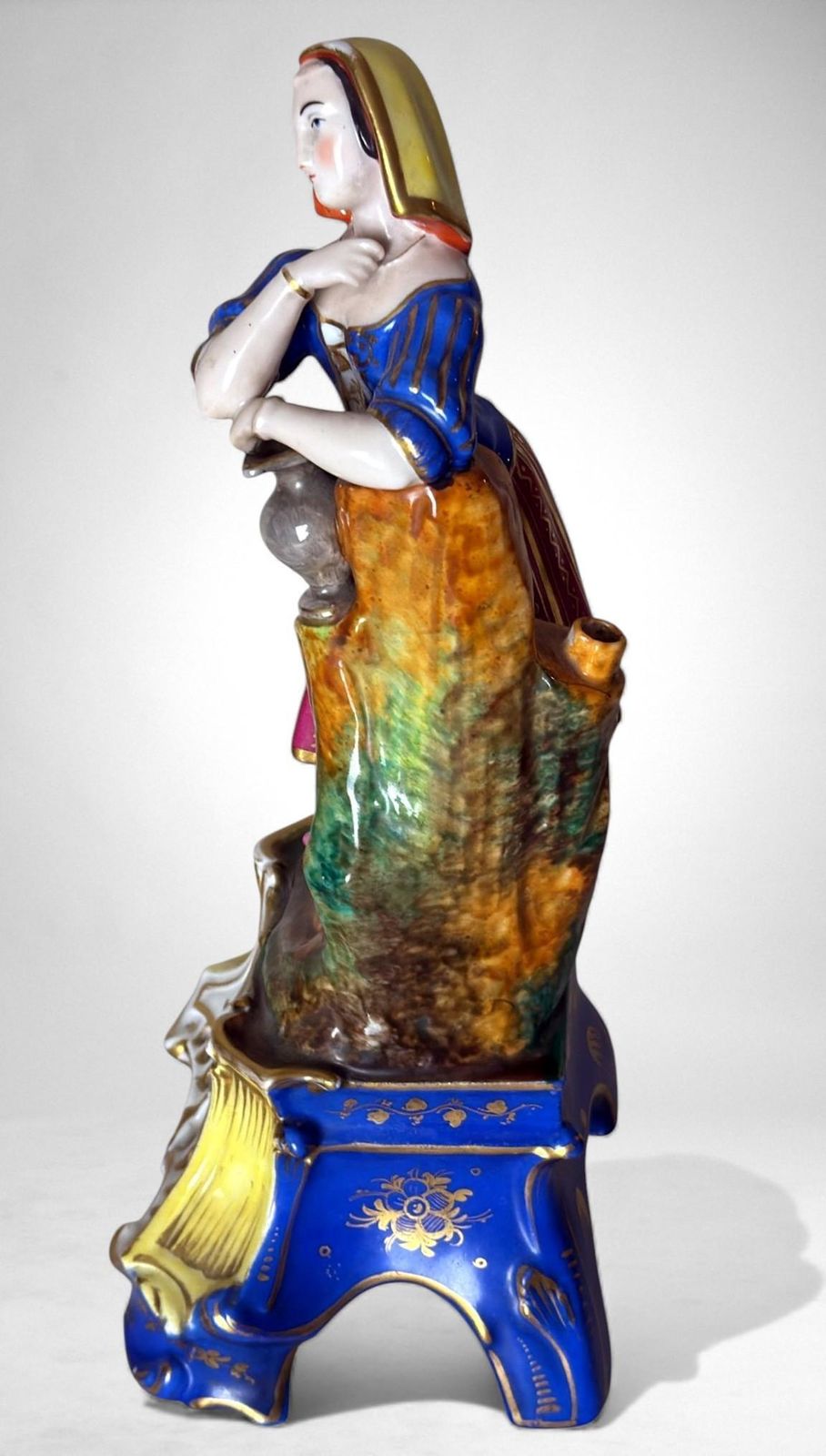 Napoléon III Style French Polychrome Porcelain Figurine By Porcelaine De Paris photo Home Decor