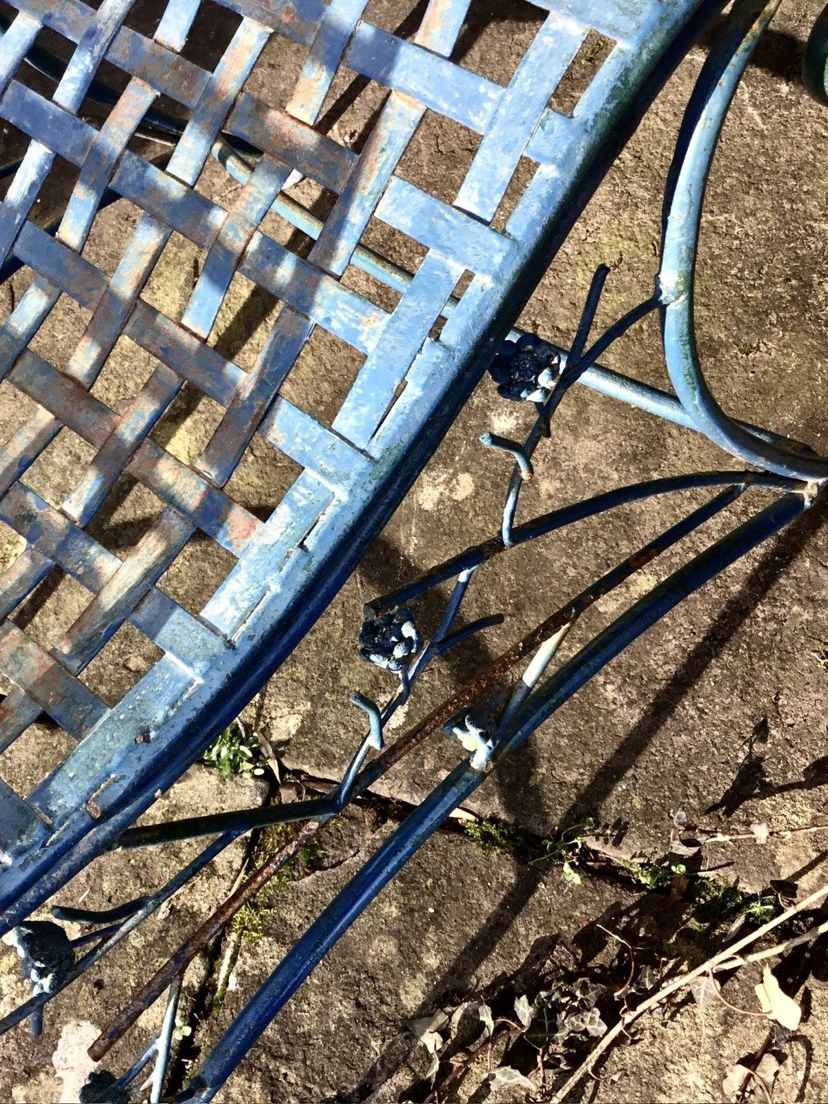 Stunning Mid Century Strapwork Garden Chair In Wrought Iron photo vintage