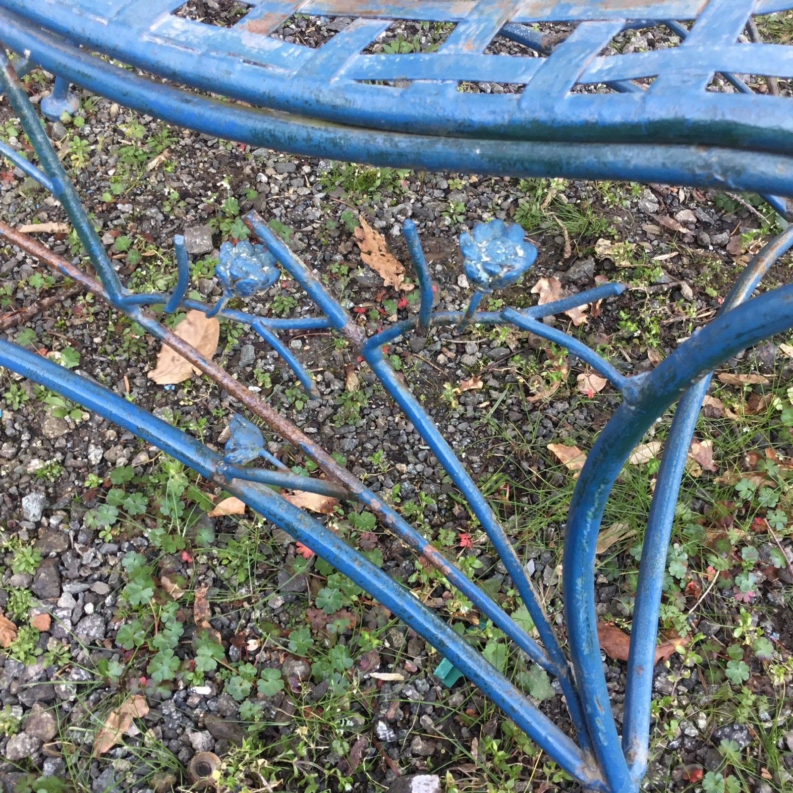 photo vinterior Stunning Mid Century Strapwork Garden Chair In Wrought Iron