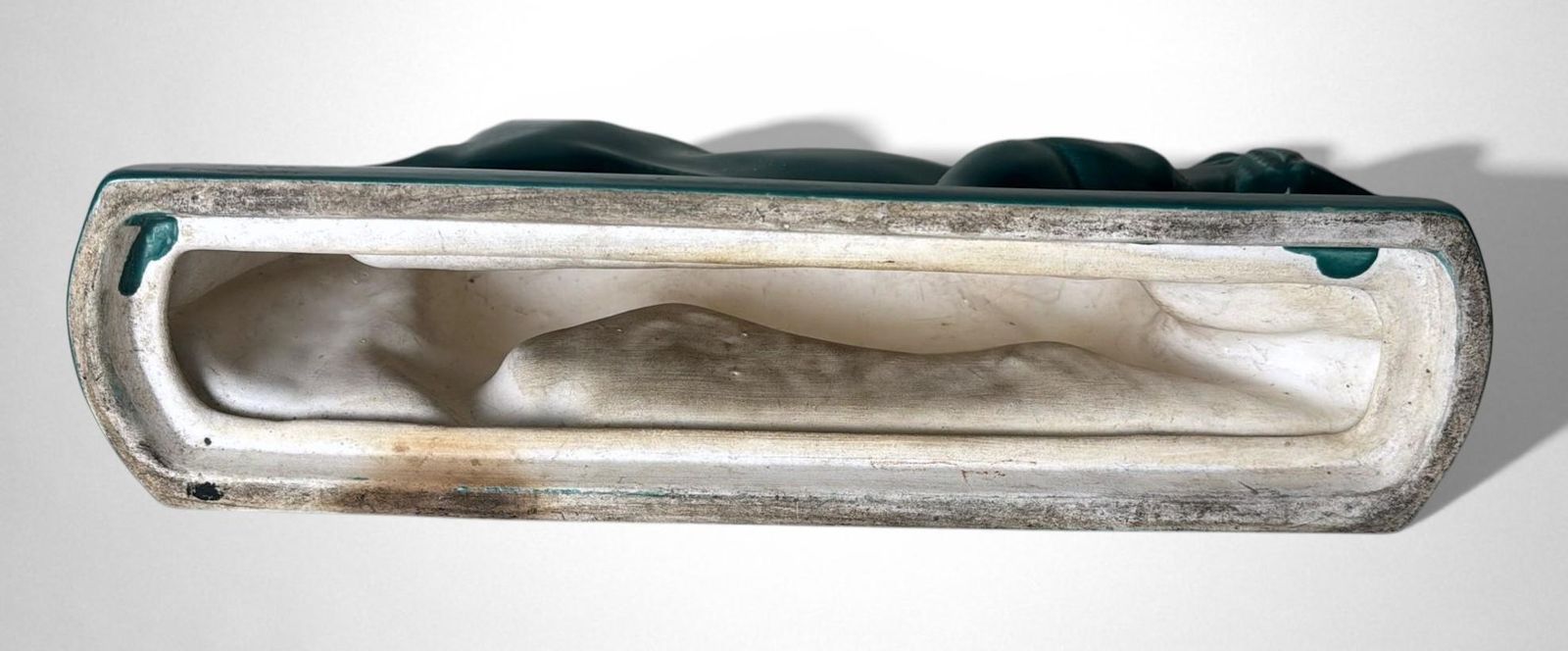 photo for sale Art Deco Saint Clément Style Panther France Green Glazed Ceramic