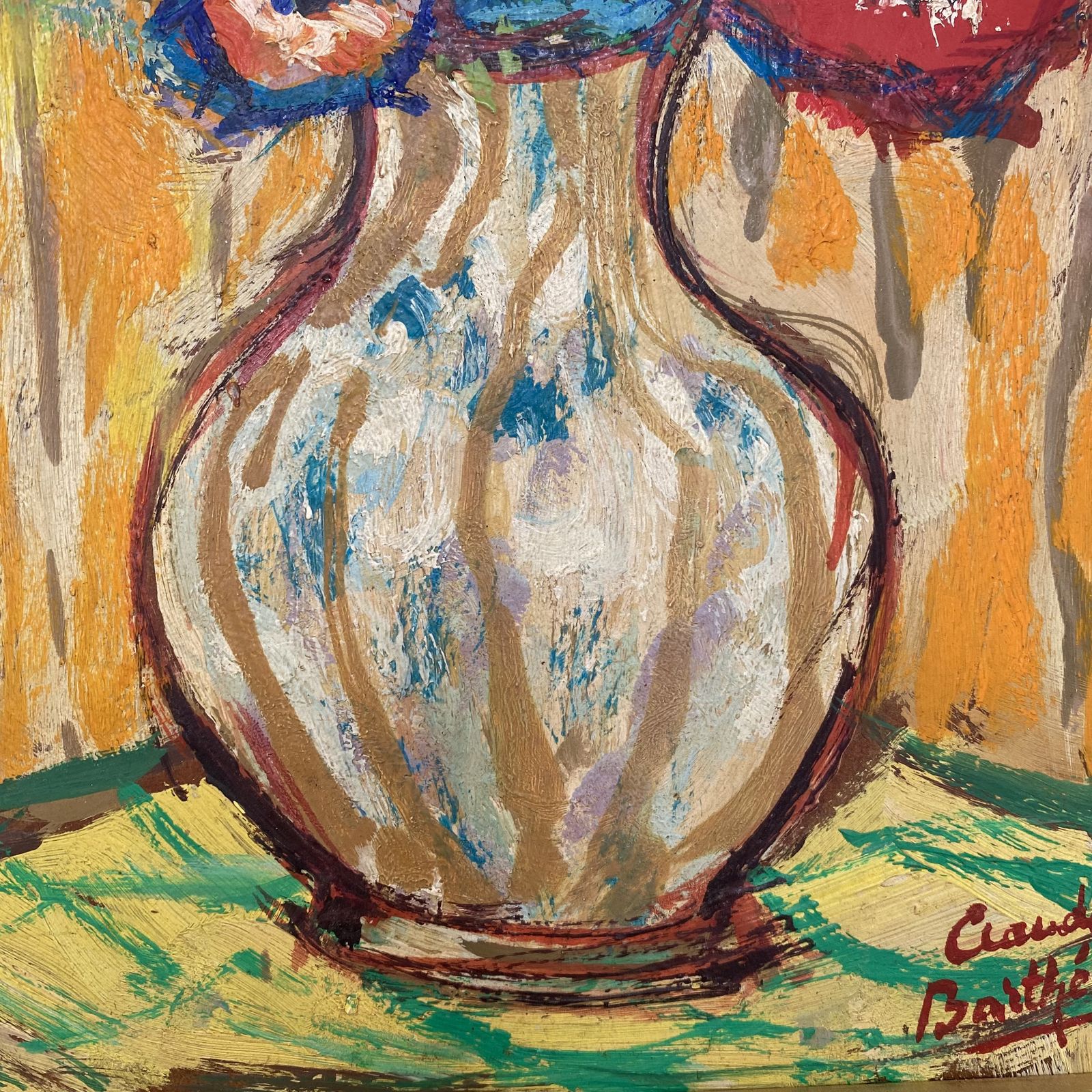 French Still Life With Flowers Painting By Claude Barthélemy photo for sale