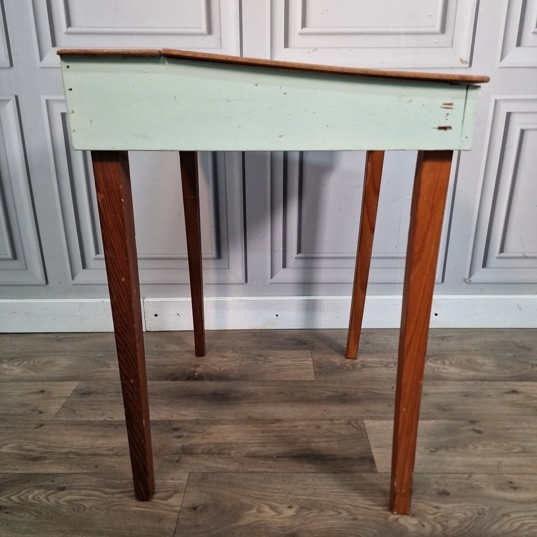 Vintage Writing Desk Sloped Top School Lift Lid Storage – Retro Children's Table photo 90.0