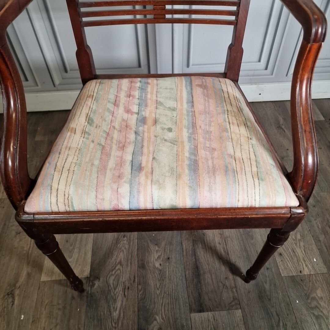 Antique Desk Elbow Chair Georgian Style Carver Armchair Fireside Wood Mahogany photo buy