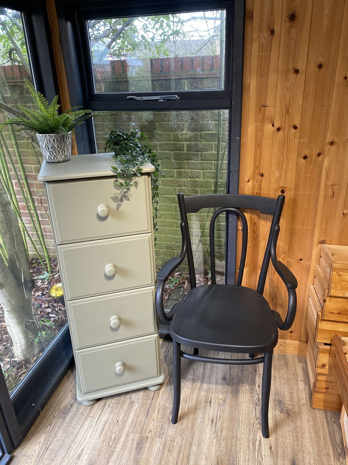 Hand Painted Green Chest Of Drawers: Solid Wood, Children's Room Decor