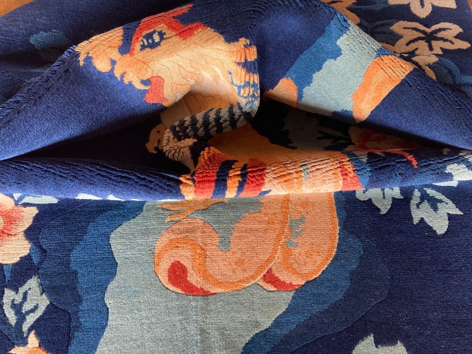 photo vinterior Vintage Chinese Pao Tao Rug 1.52m X 0.91m