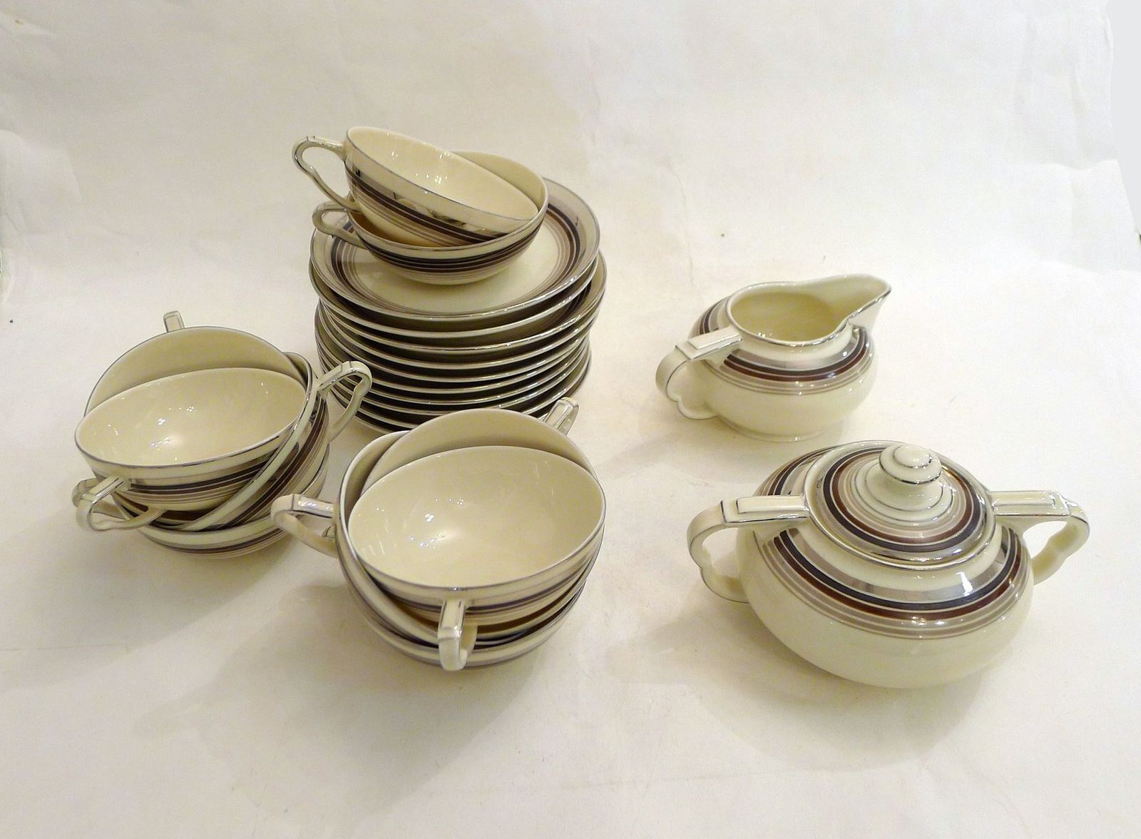 Art Deco Coffee Service In Porcelain From Rgk, Czech, 1930s