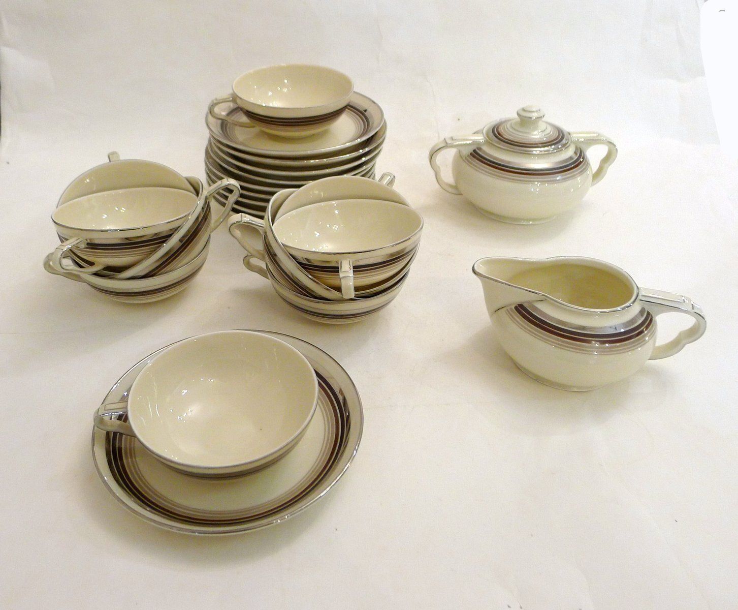 Art Deco Coffee Service In Porcelain From Rgk, Czech, 1930s photo furniture