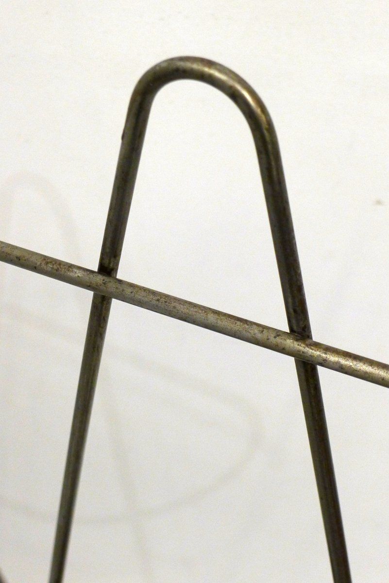 photo vinterior Modern Umbrella Stand In Chromed Metal And Cast Iron, 1950s