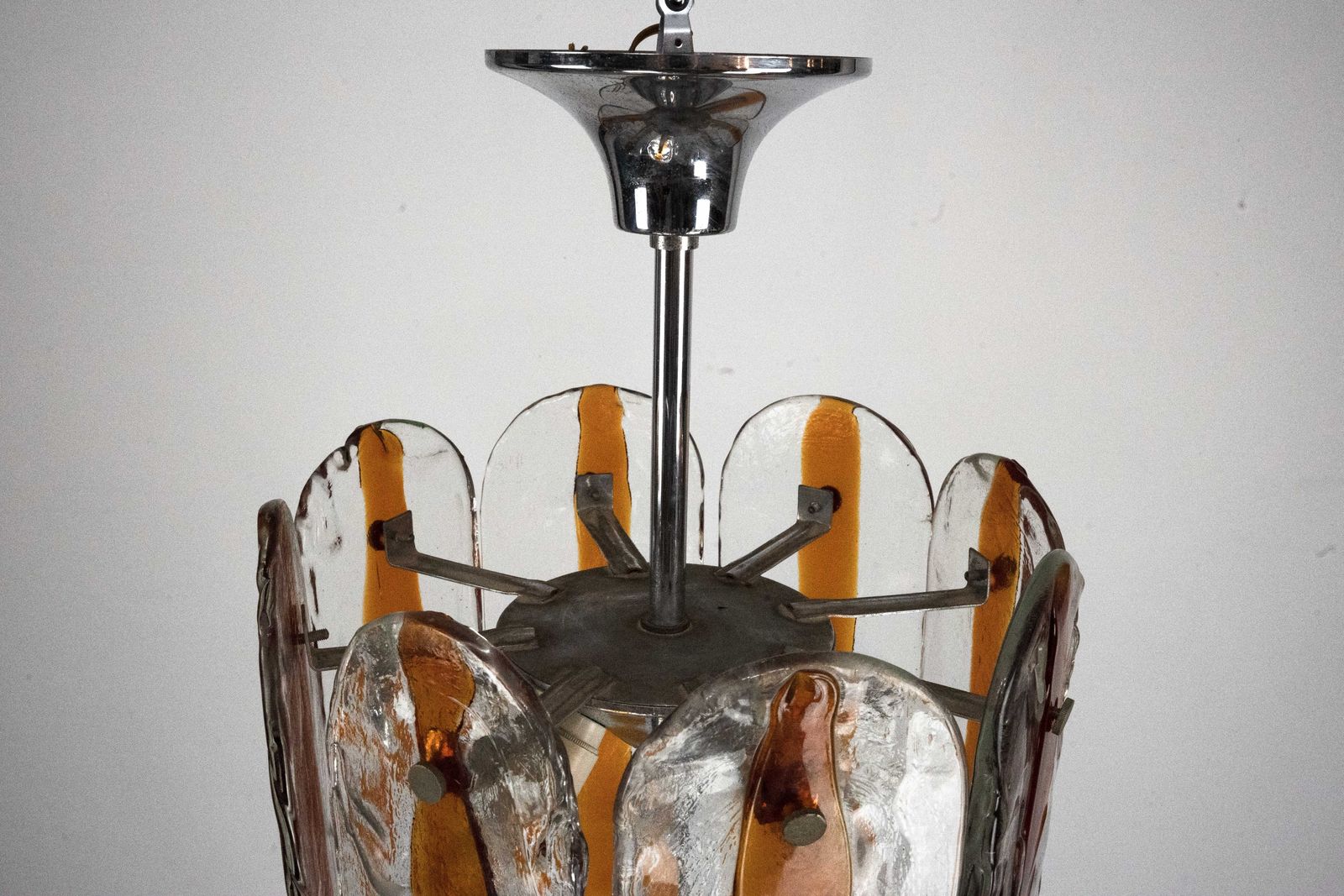 Italian Vintage Murano Glass Chandelier By Mazzega, Model Occhio. Italy 1970s photo buy