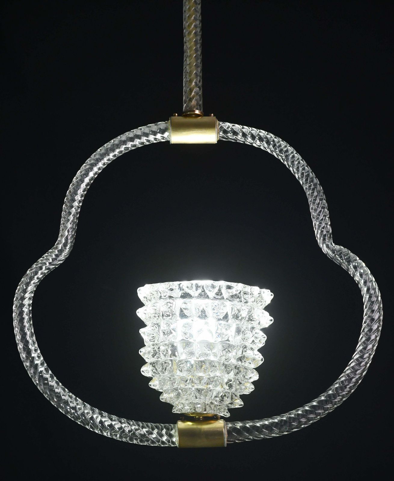 Extraordinary Clear Rostrato Murano Glass Chandelier By Barovier & Toso, 1940s photo 2669.0