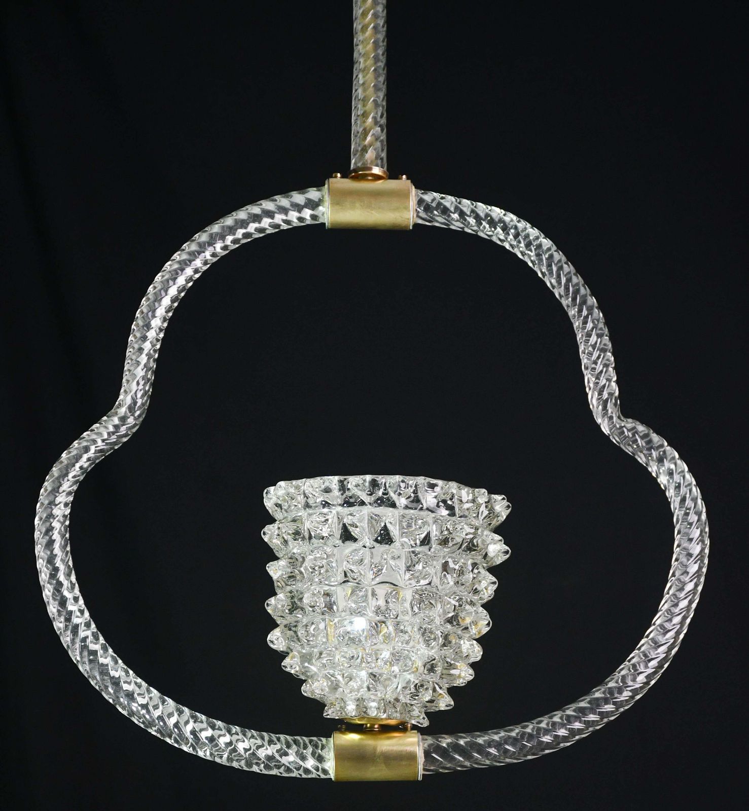 photo furniture Extraordinary Clear Rostrato Murano Glass Chandelier By Barovier & Toso, 1940s