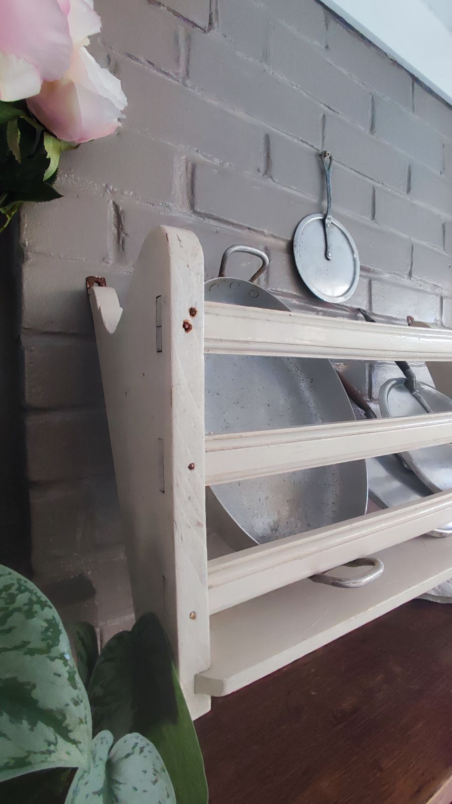 photo buy Antique Wooden Hay Feeder Rack French Wall Hay Feeder Console Farmhouse Display Unit