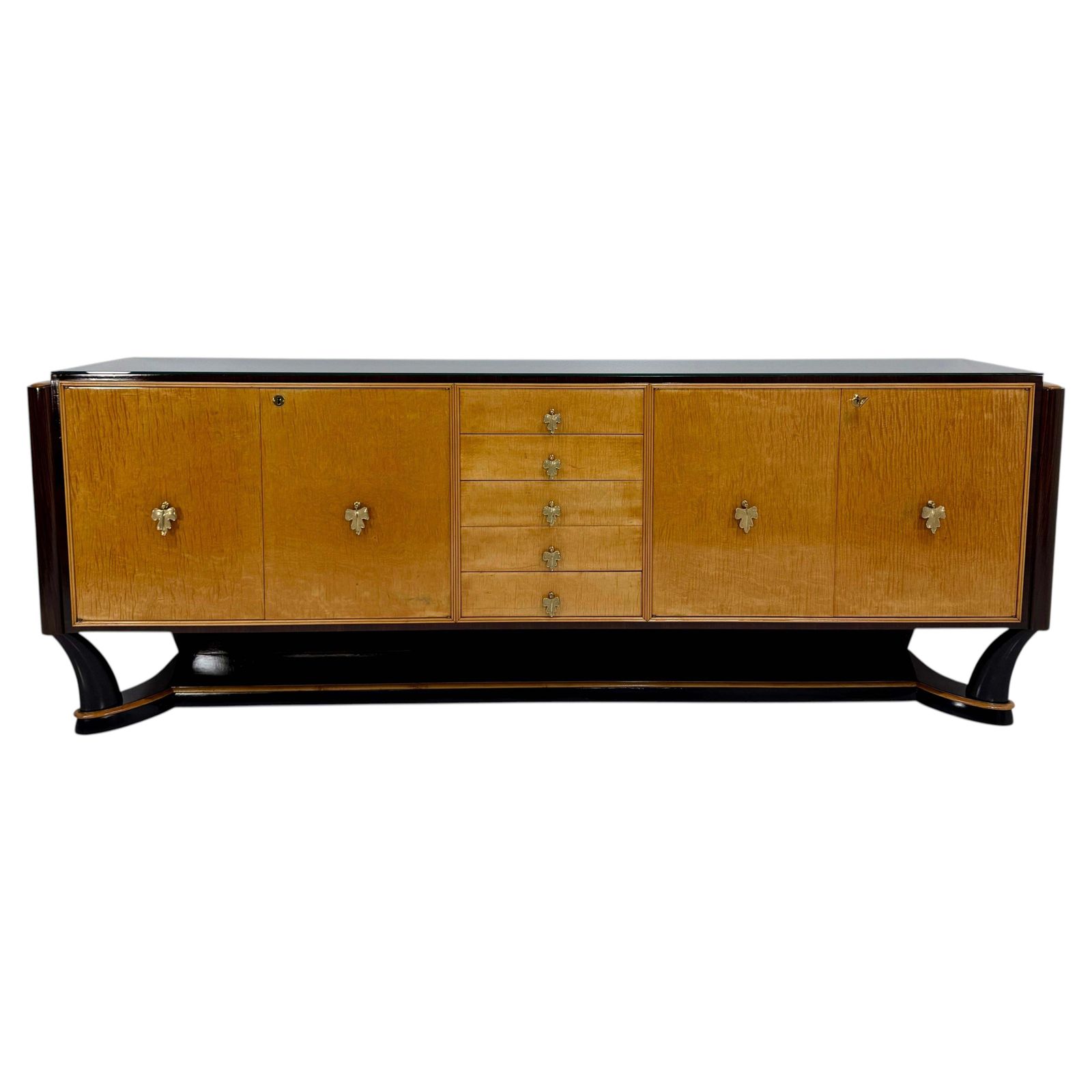 Italian Art Deco Sideboard Attributed To Osvaldo Borsani In Maple, Late 1940s