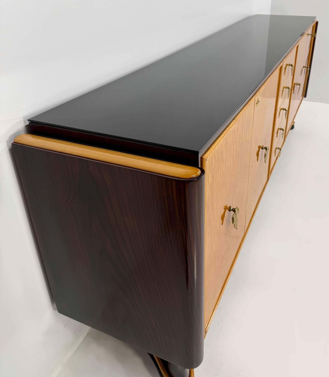 photo for sale Italian Art Deco Sideboard Attributed To Osvaldo Borsani In Maple, Late 1940s