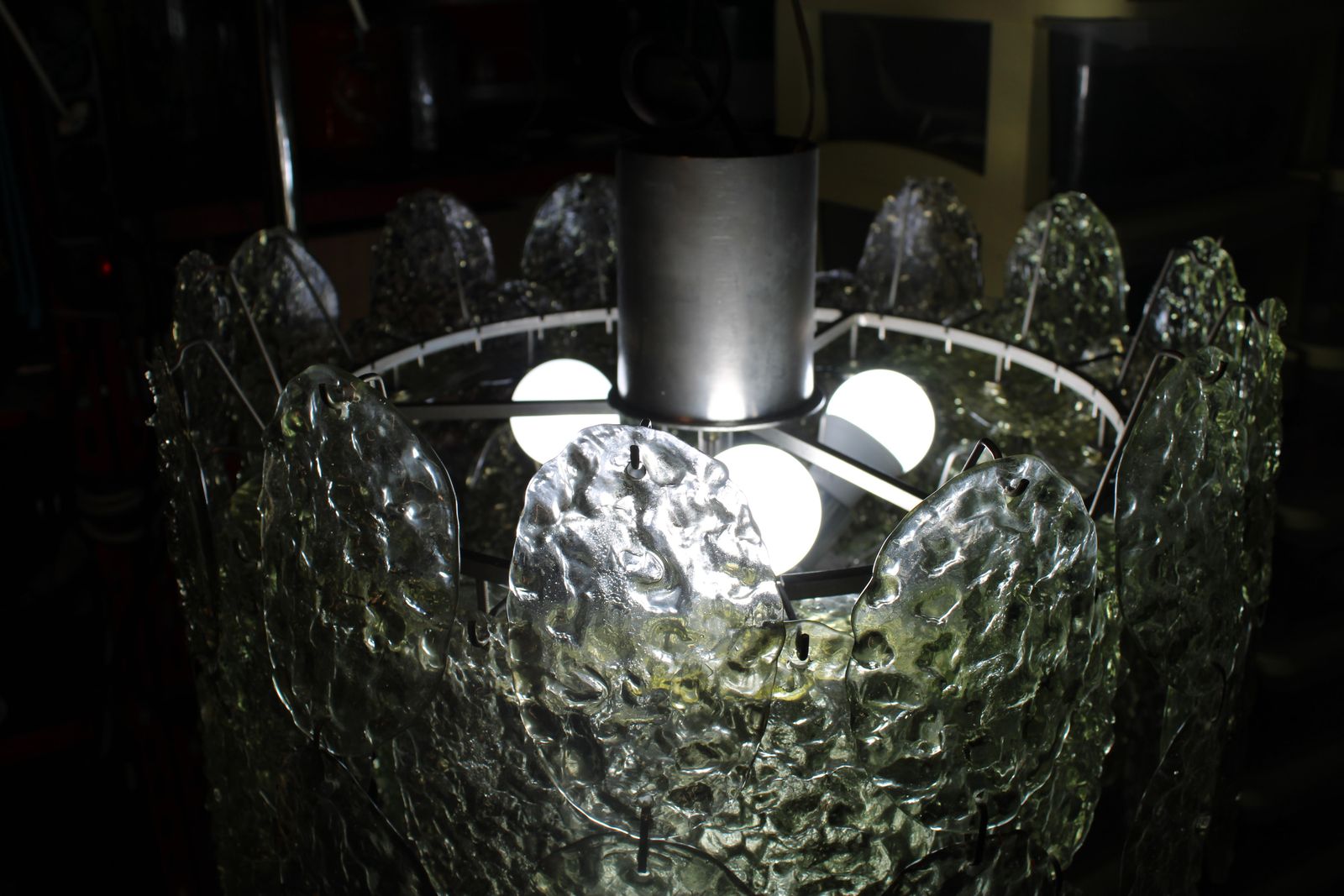 Vetrerie Gino Vistosi Murano 1960s Round Chandelier Green Color photo buy