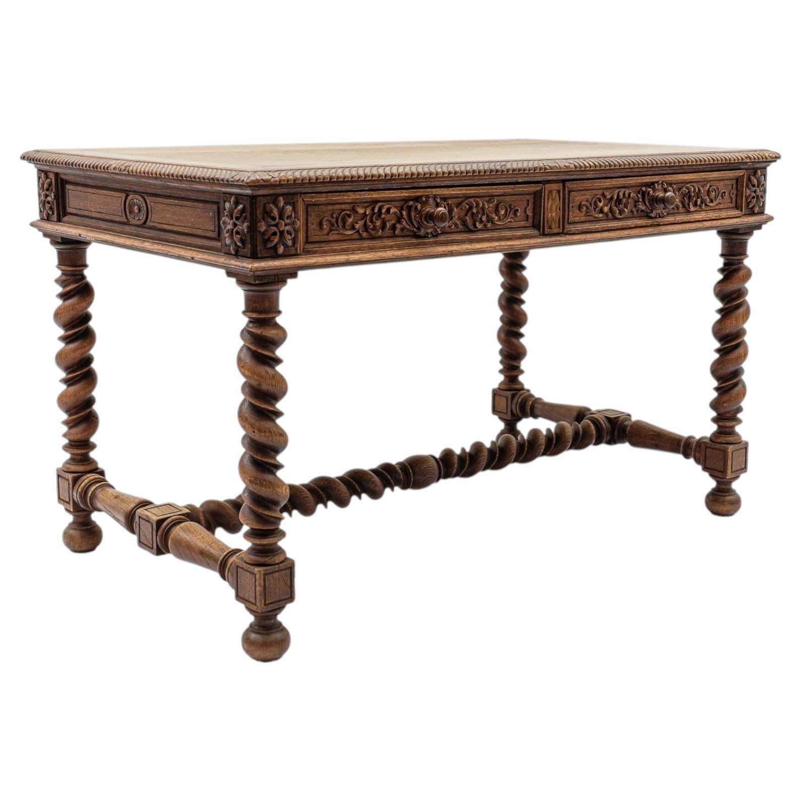 Late 19th Century French Barley Twist Writing Desk