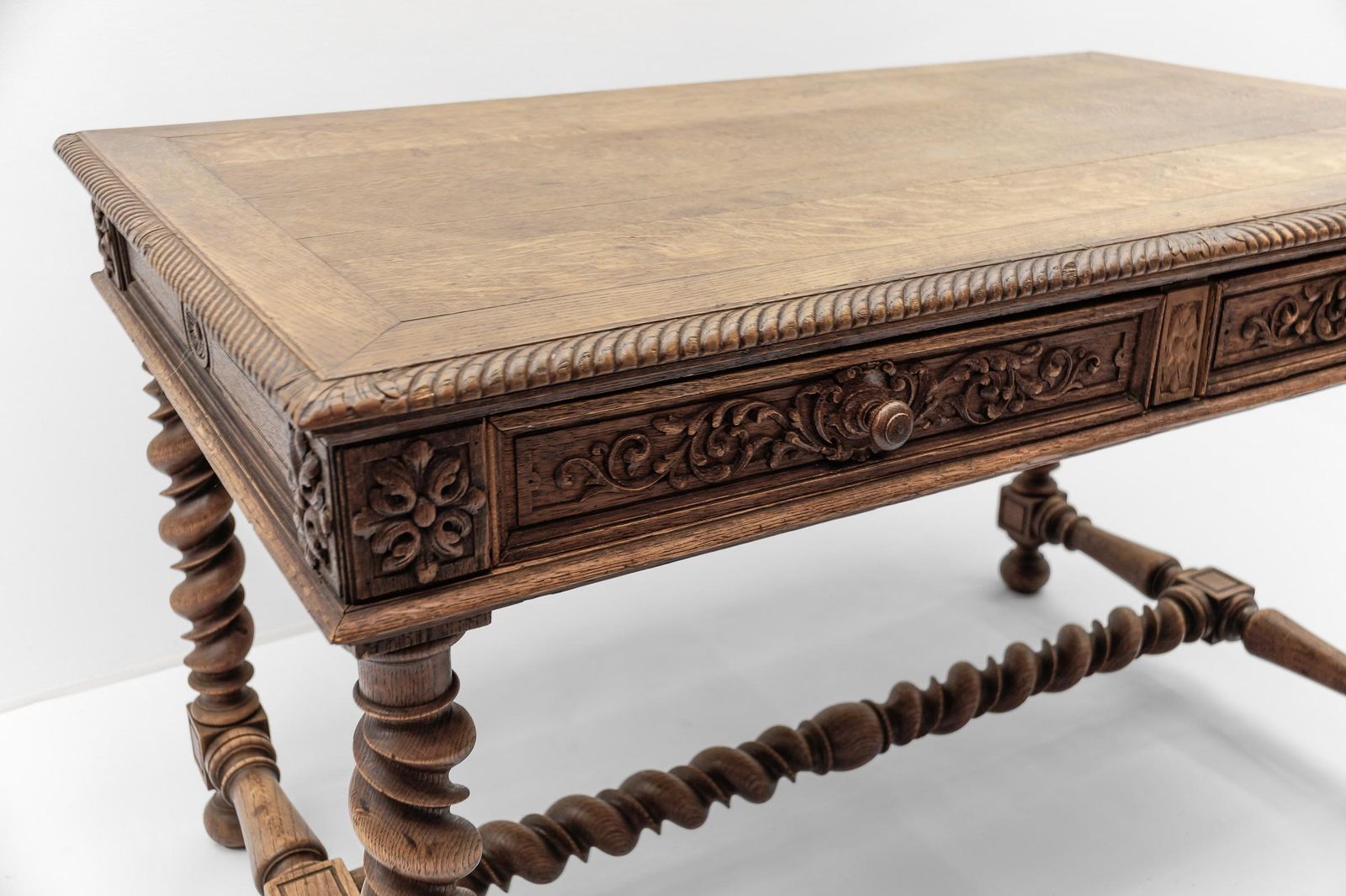 Furniture Late 19th Century French Barley Twist Writing Desk photo