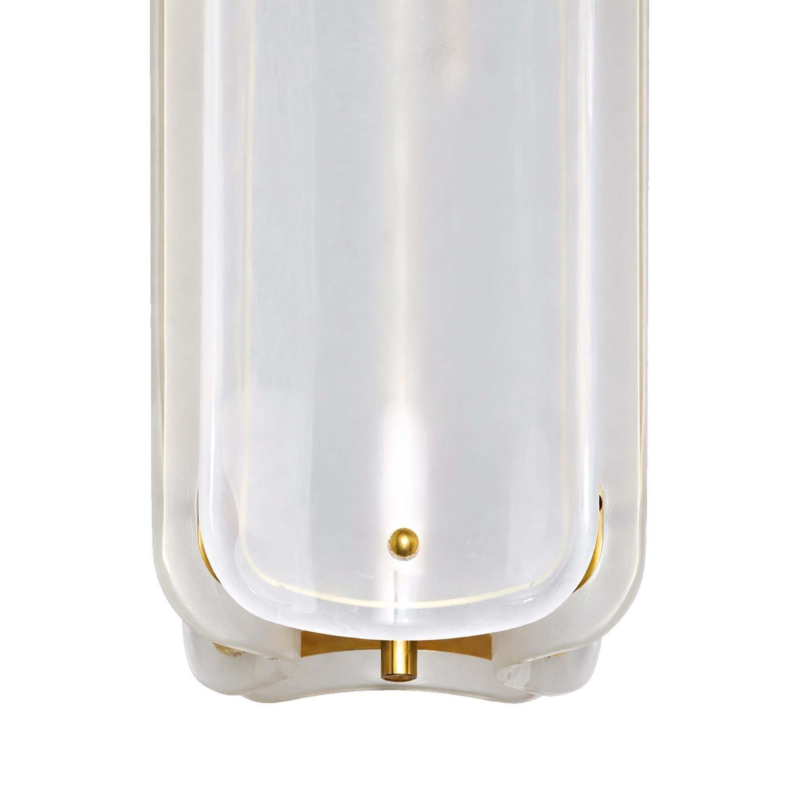 Mid Century Modern Style White Murano Glass And Brass Italian Pendant Lamp photo vinterior