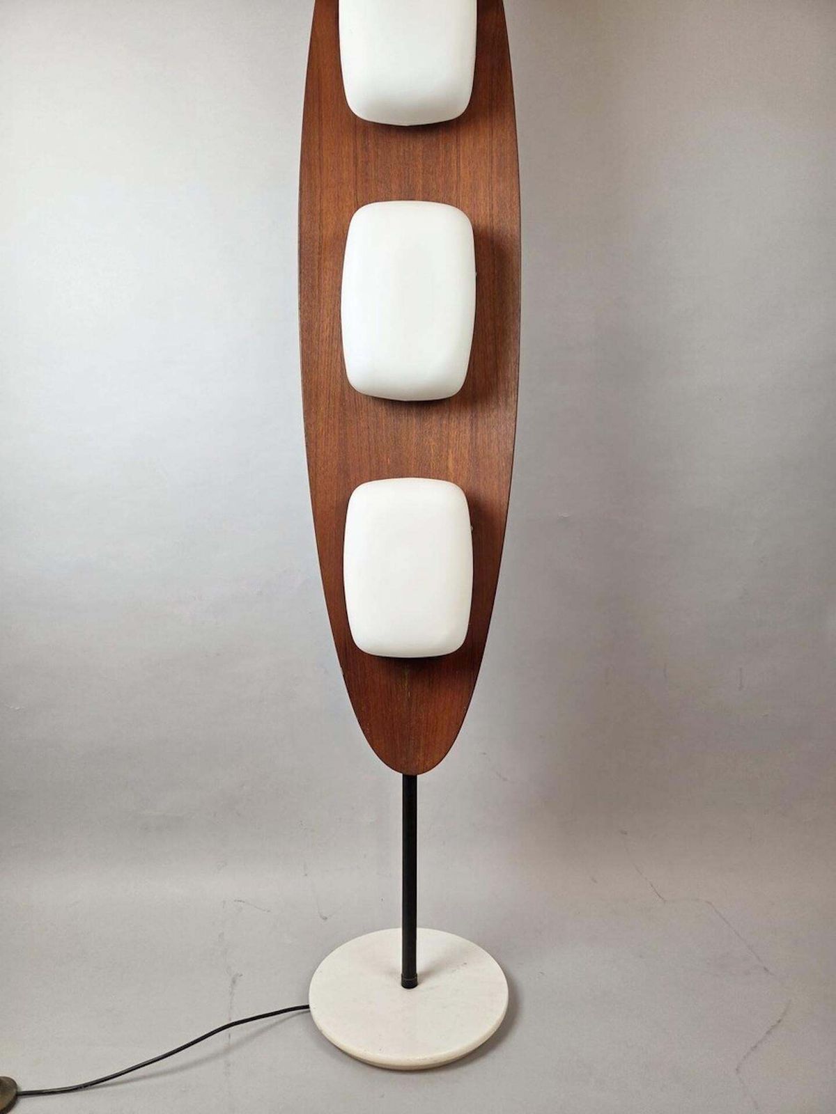 Totem Floor Lamp By Goffredo Reggiani, Wood, Marble And Opaline Glass, Italy photo furniture
