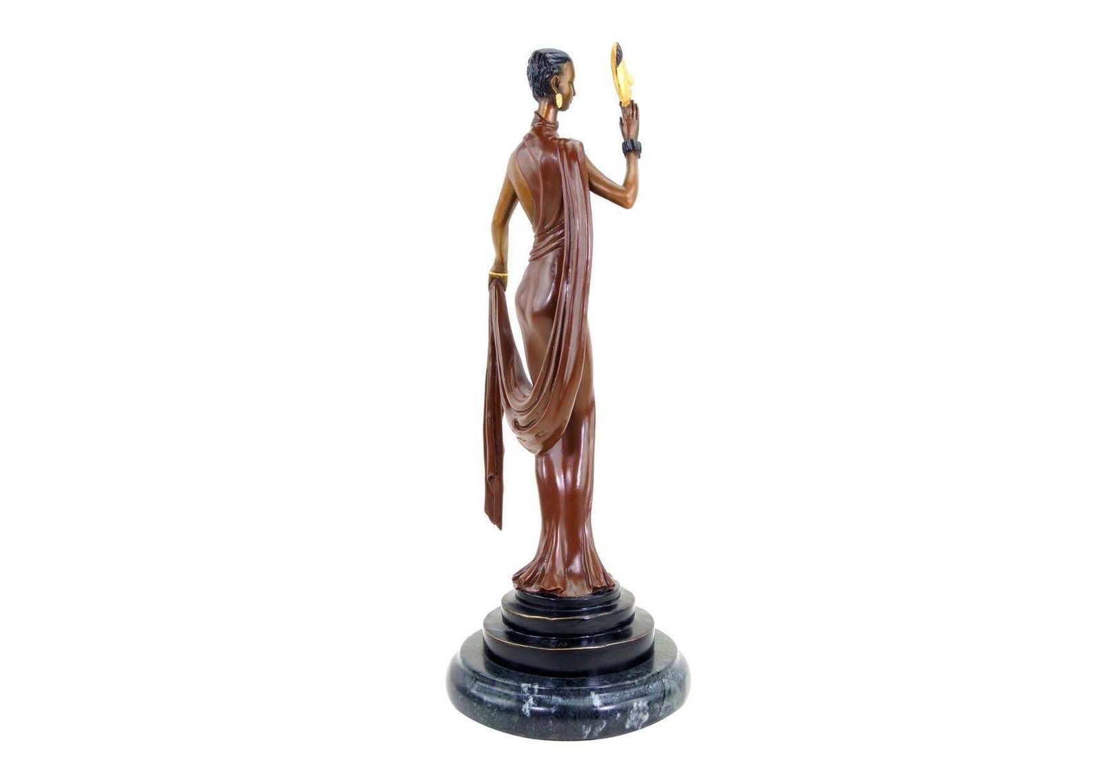 Sculpture Dancer With Mask In Bronze, Art Deco Style, 20th Century photo for sale