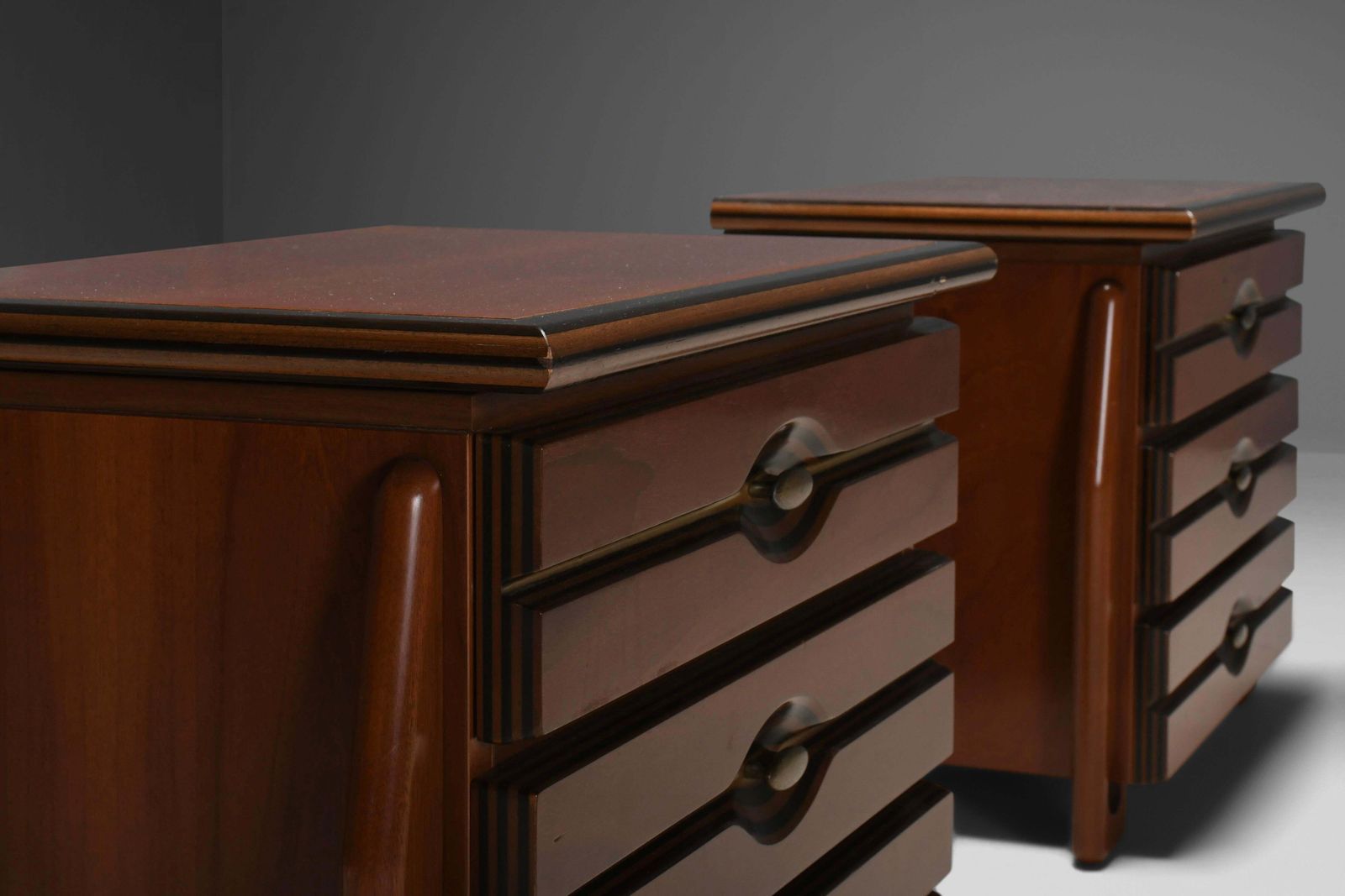 Set Of Walnut Cabinets / Chest Of Drawers By Mobil Girgi, Italy 1970s photo buy