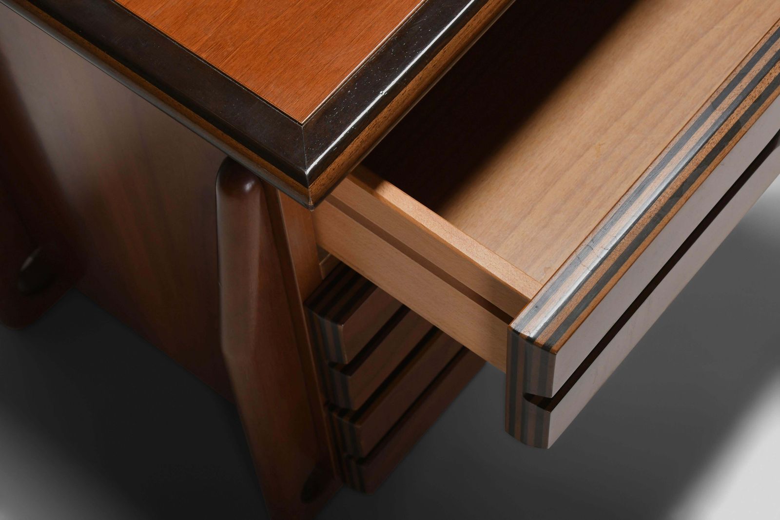 photo vinterior Set Of Walnut Cabinets / Chest Of Drawers By Mobil Girgi, Italy 1970s