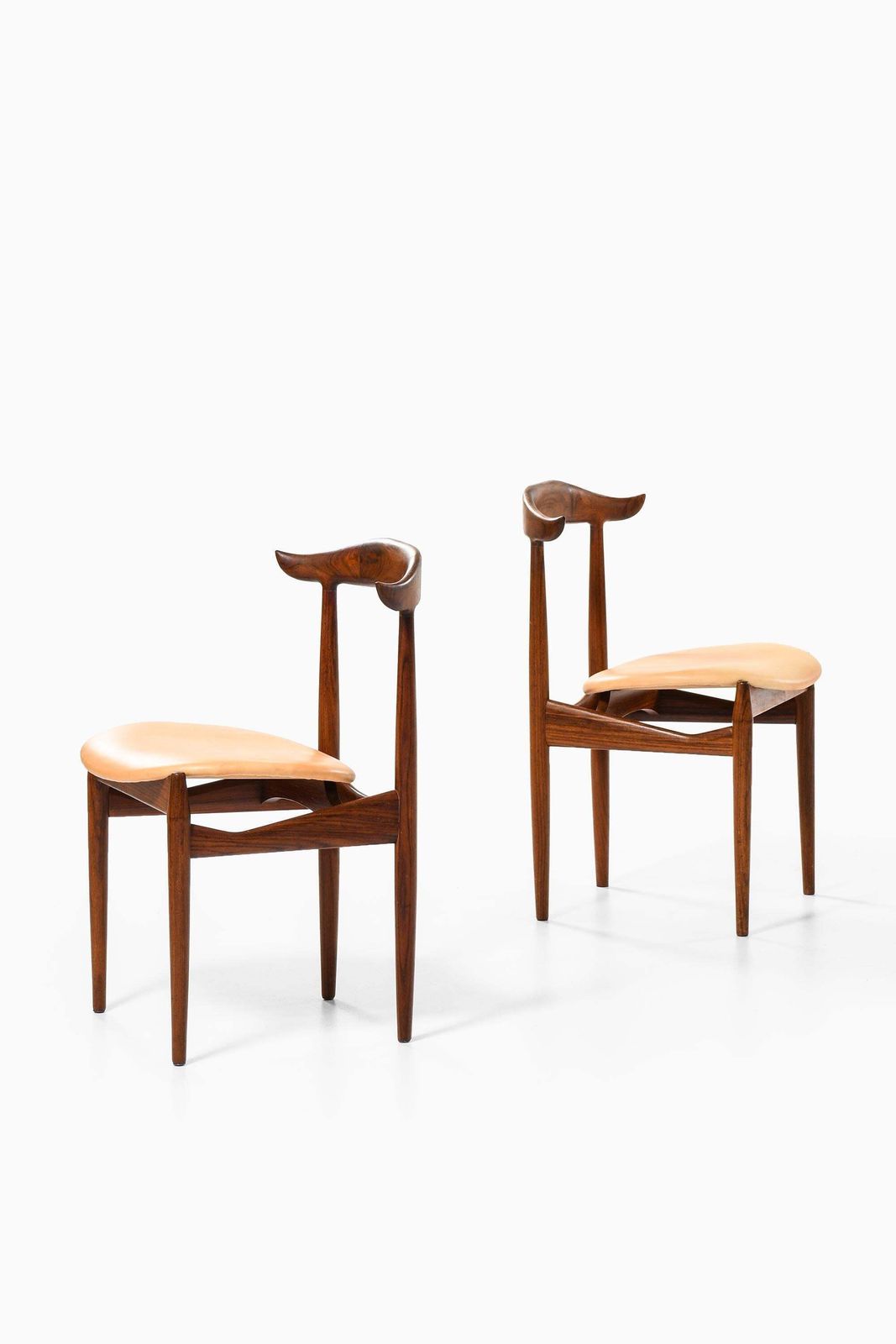 Set Of 6 Dining Chairs In Leather And Rosewood By Knud Færch, 1950s photo 35366.0