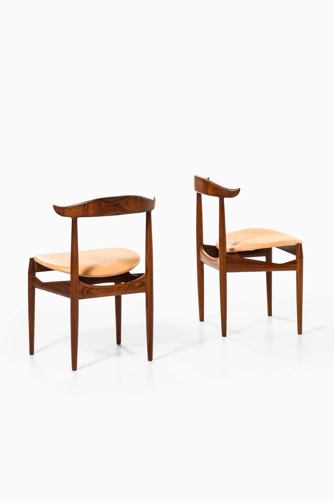 Set Of 6 Dining Chairs In Leather And Rosewood By Knud Færch, 1950s photo vinterior