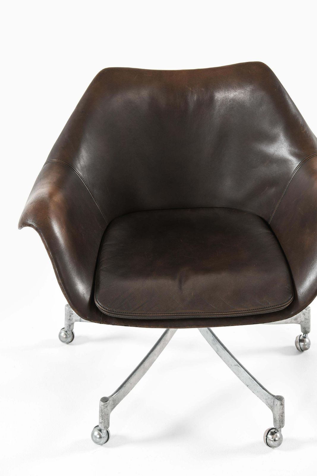 Office Chair In Aluminum And Leather By Jørgen Lund & Ole Larsen, 1960s photo furniture