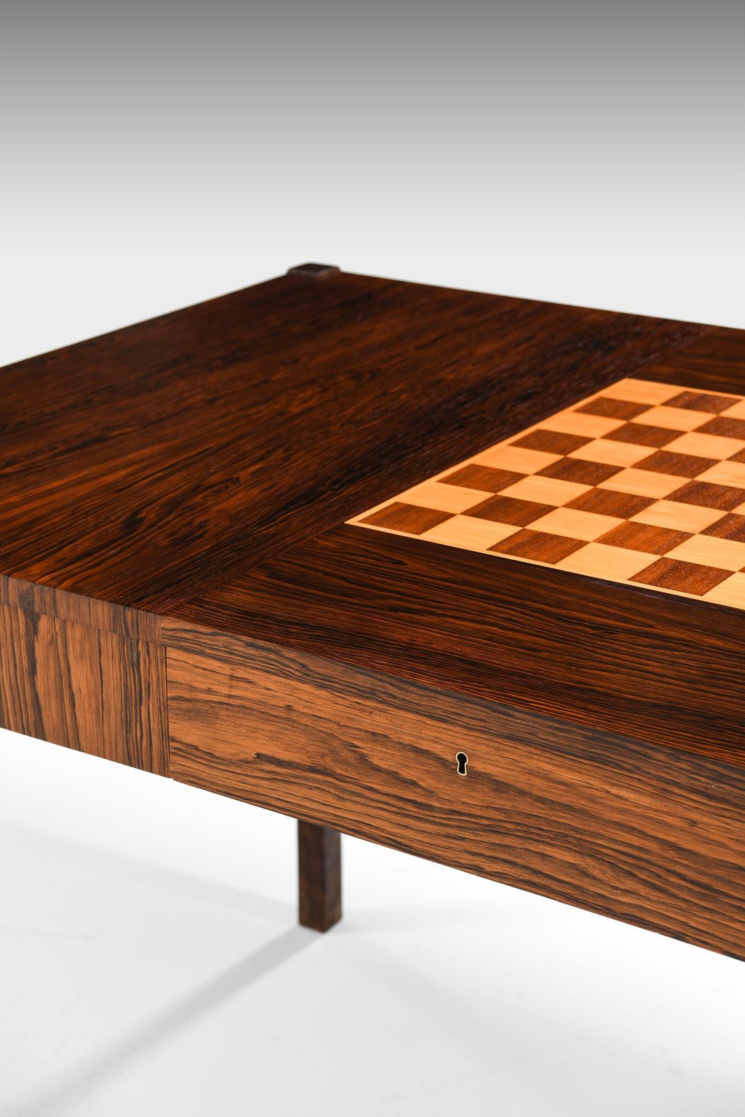 Rare Desk Or Library Table In Brass And Rosewood , 1950s photo furniture
