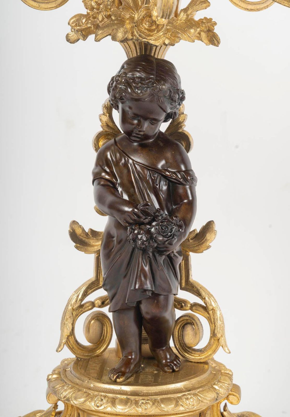 photo for sale Fireplace Set In Patinated And Ormolu, Napoleon III Period, 19th Century.