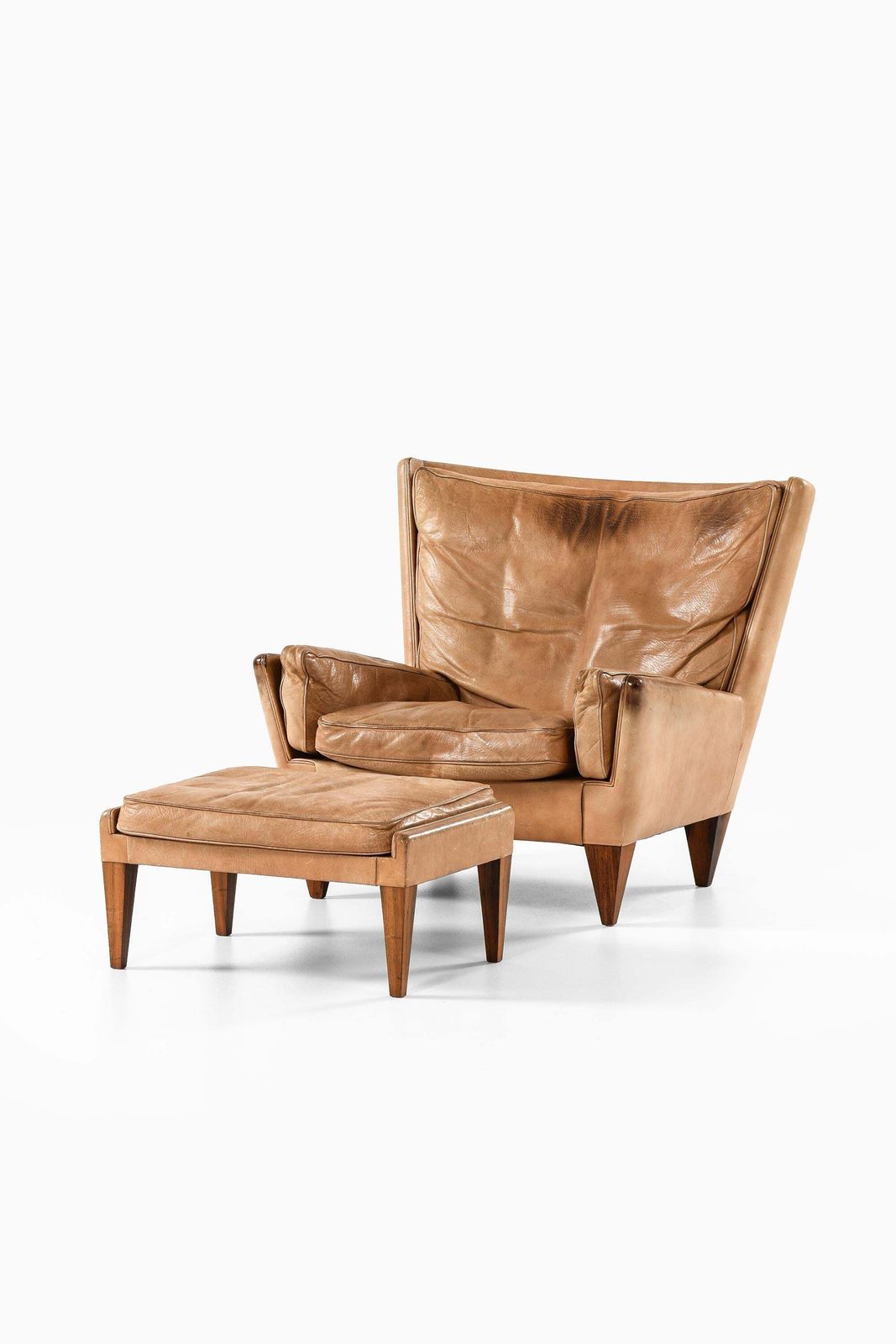 Easy Chair In Leather And Rosewood With Stool By Illum Wikkelsø, 1960s photo furniture