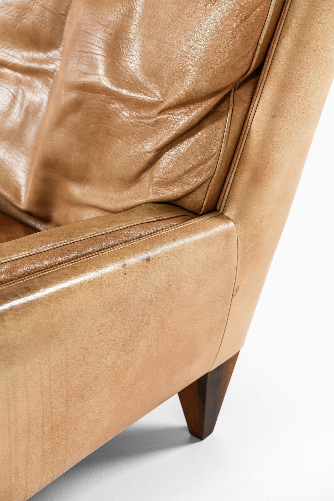Easy Chair In Leather And Rosewood With Stool By Illum Wikkelsø, 1960s photo vinterior