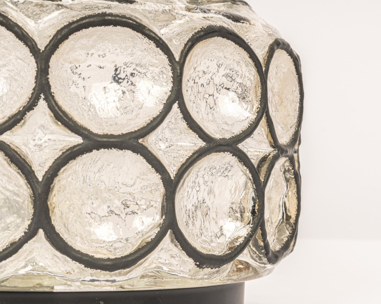 1 Of 5 Iron And Glass Wall Or Ceiling Lights By Limburg, Germany, 1960s photo vinterior