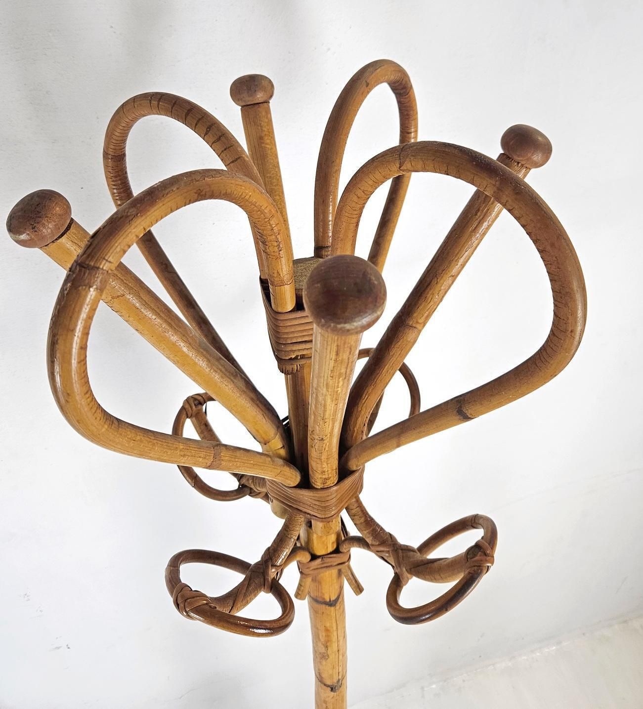 Bamboo Coat Rack In The Manner Of Albini, Mid Century Italian Design, 1960 photo buy