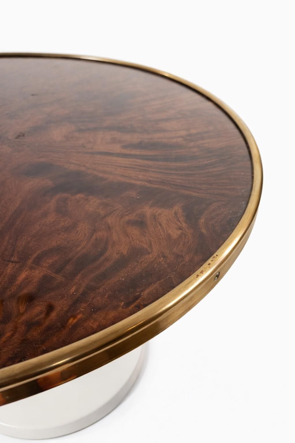 1950s Italian Yacht Side Table, Burl And Brass Restored photo vintage