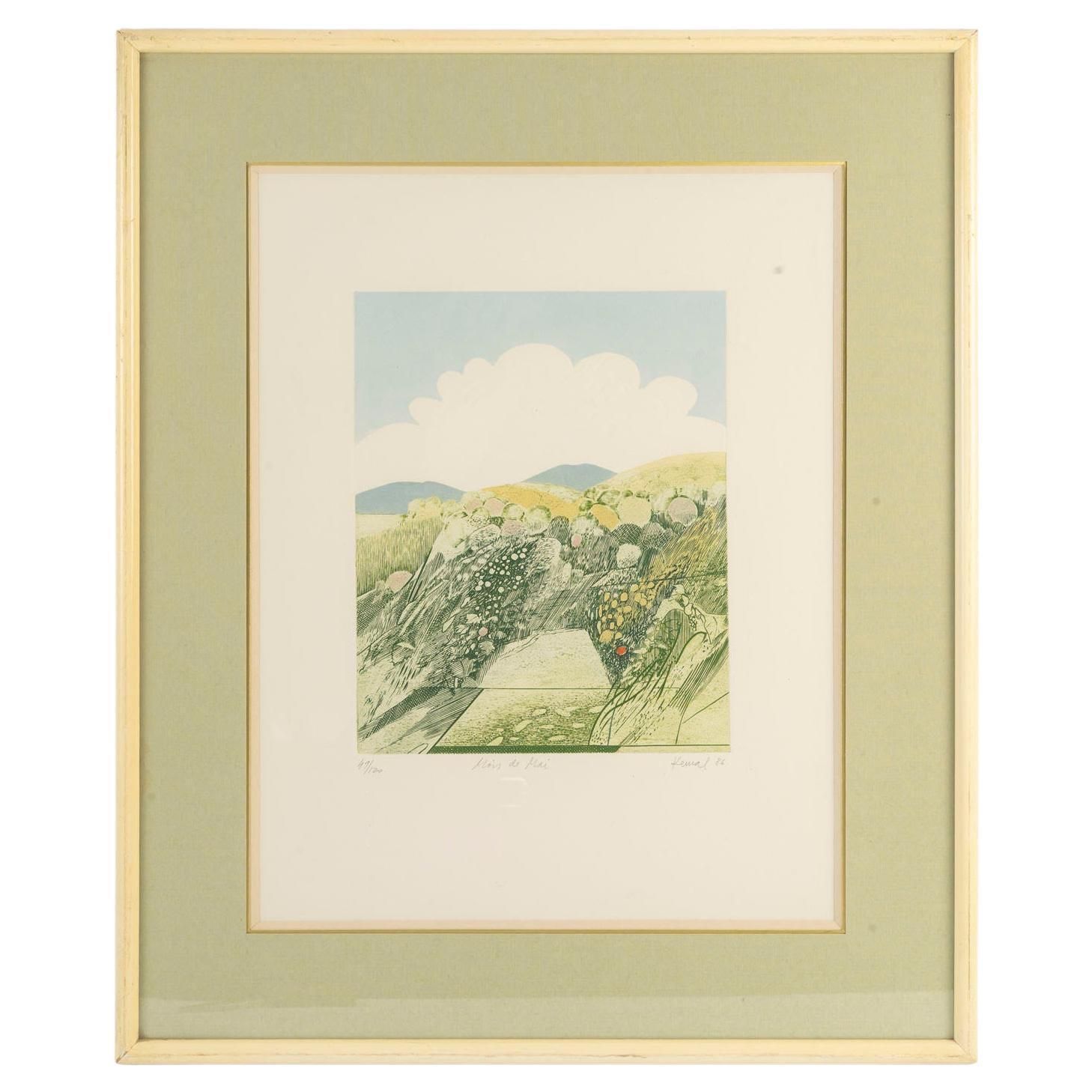 Lithograph By Kemal, 1986, On The Month Of May.