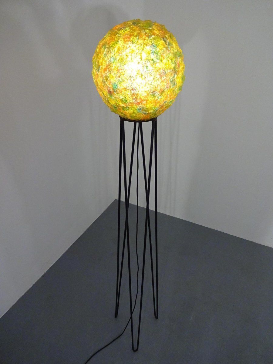 Large Italian Fiberglass Floor Lamp, 1960s photo Lighting