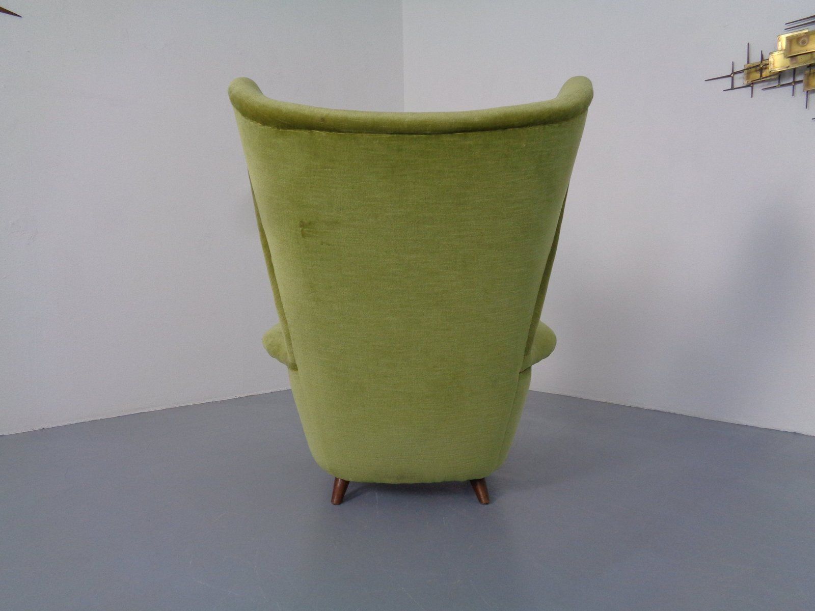 Italian Mohair Wingback Chair, 1950s photo buy