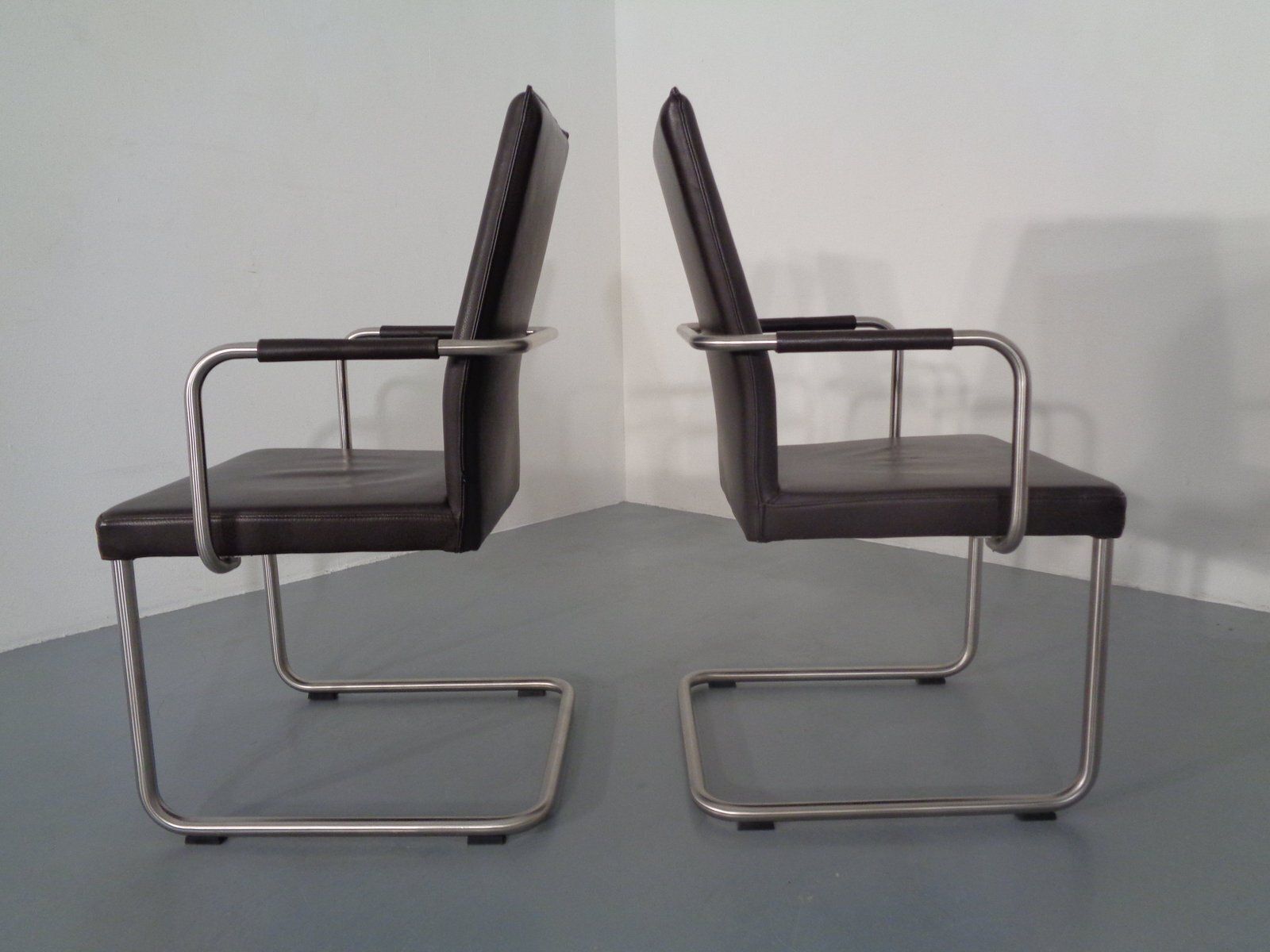 Leather Cantilever Dining Chairs By Karl Friedrich Förster For Kff, 1990s, Set Of 6 photo vintage