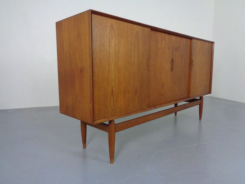 Large Teak Sideboard By Henry Rosengren Hansen For Brande Møbelindustri, Denmark, 1950s photo vinterior