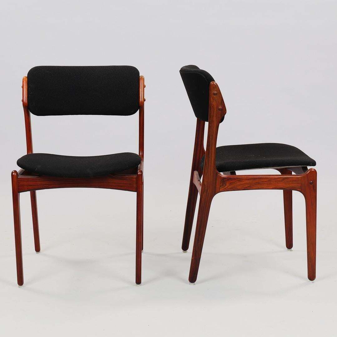 photo furniture Danish Hardwood Dining Chairs Od 49 By Erik Buch Black Upholstery