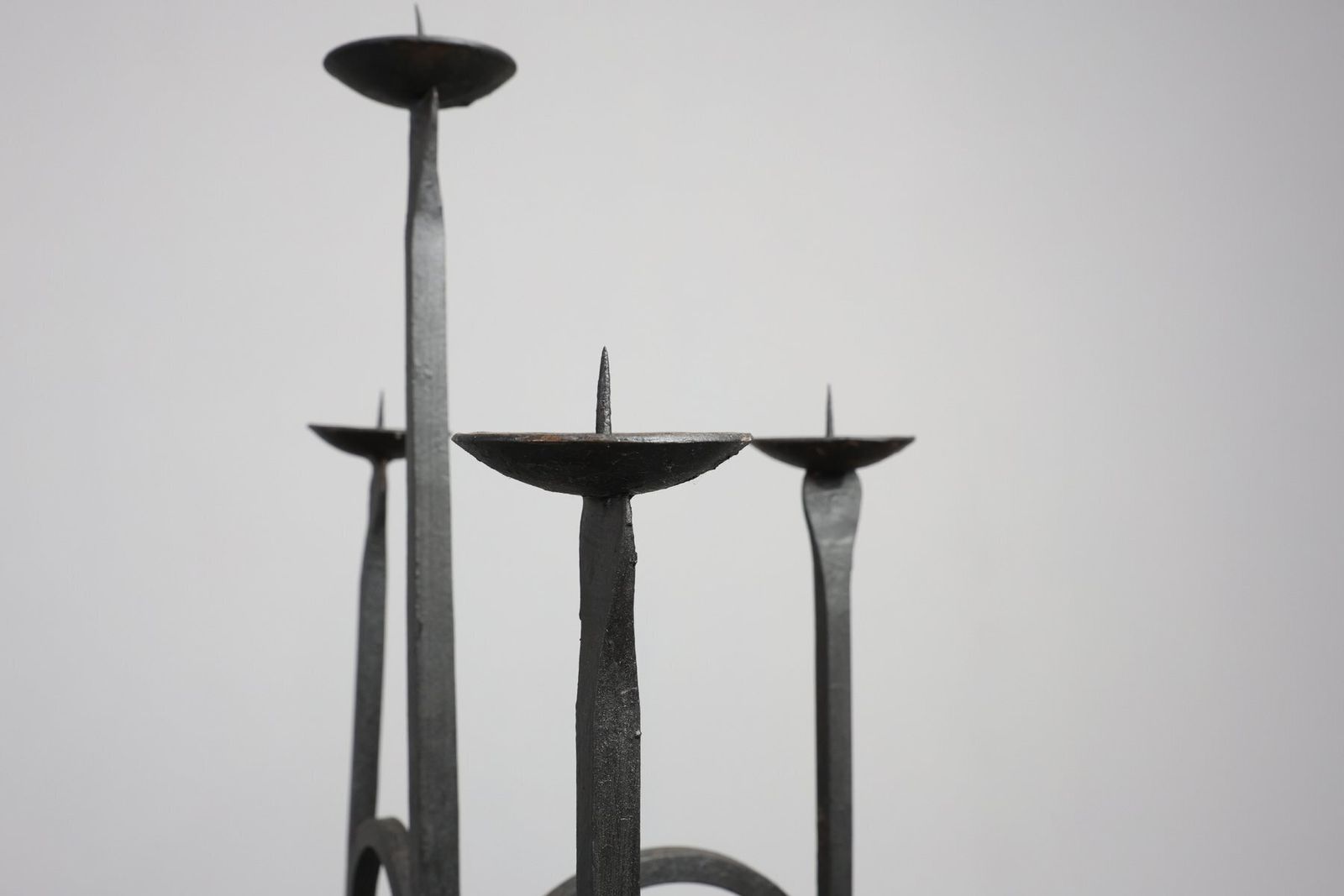 19th Century Neo‑Gothic Wrought Iron Candelabrum, France photo Home Decor