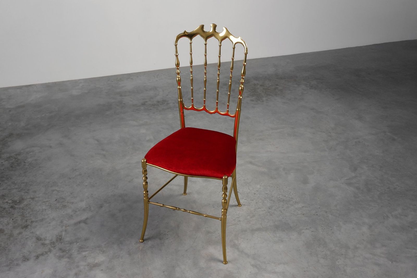 Hollywood Regency Brass Chiavari Chair From Giuseppe Gaetano Descalzi, Italy, 1950s photo 1570.0