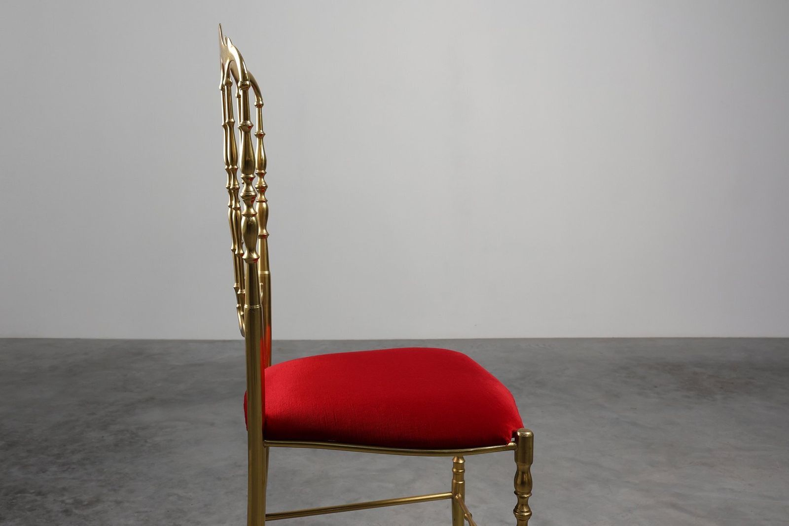 Hollywood Regency Brass Chiavari Chair From Giuseppe Gaetano Descalzi, Italy, 1950s photo vinterior