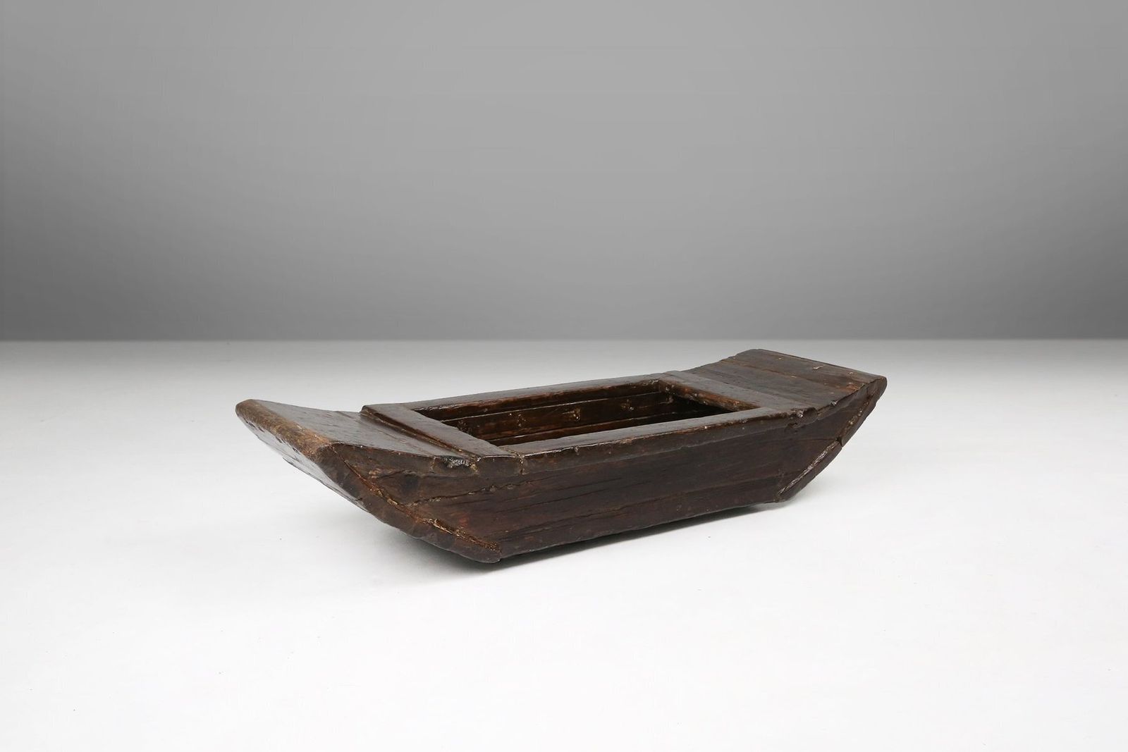 1151.0 Wabi Wabi Handmade Wooden Trough Or Vessel, France, 19th Century photo