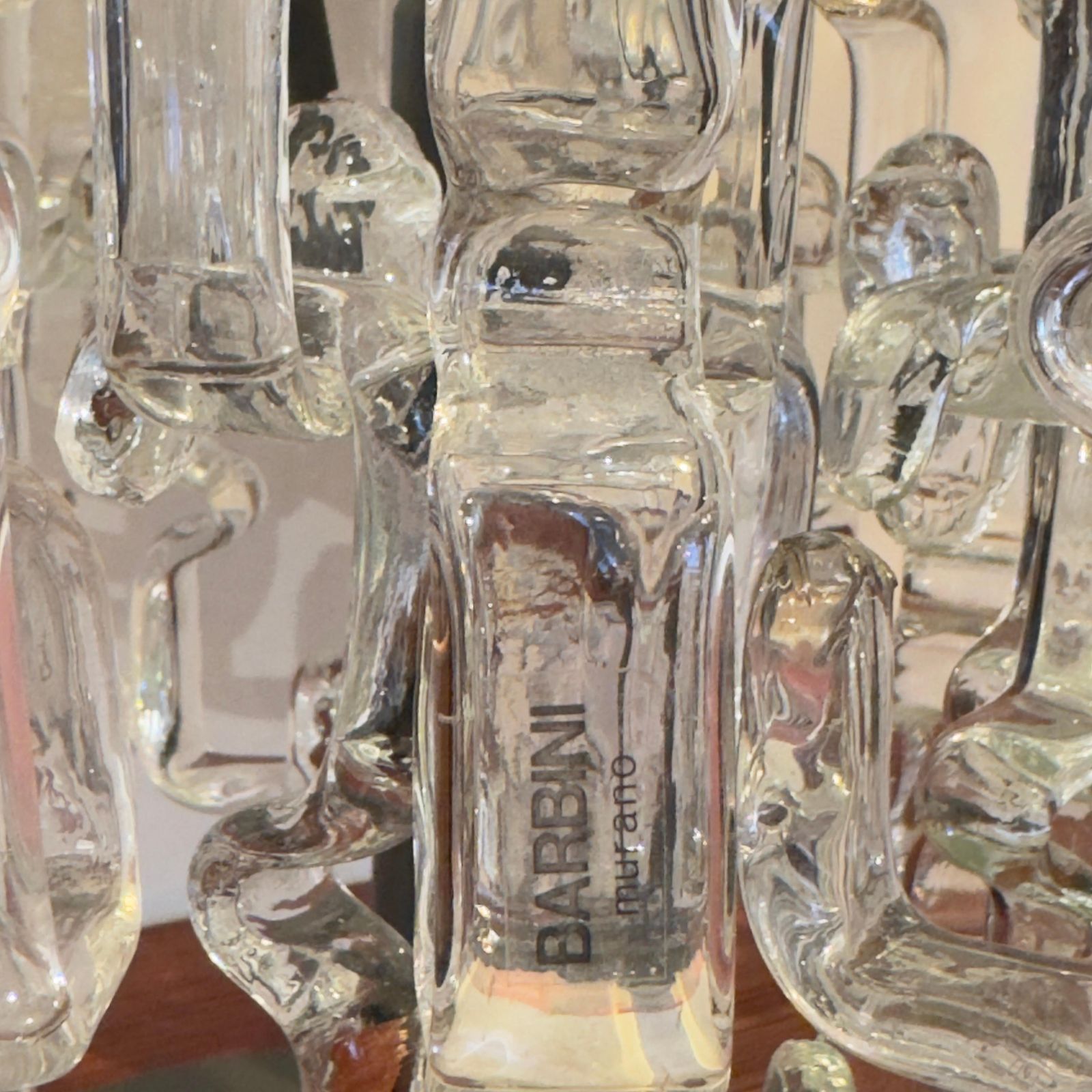 photo vintage Seventies Interlocking Art Glass Work By Barbini, Italy