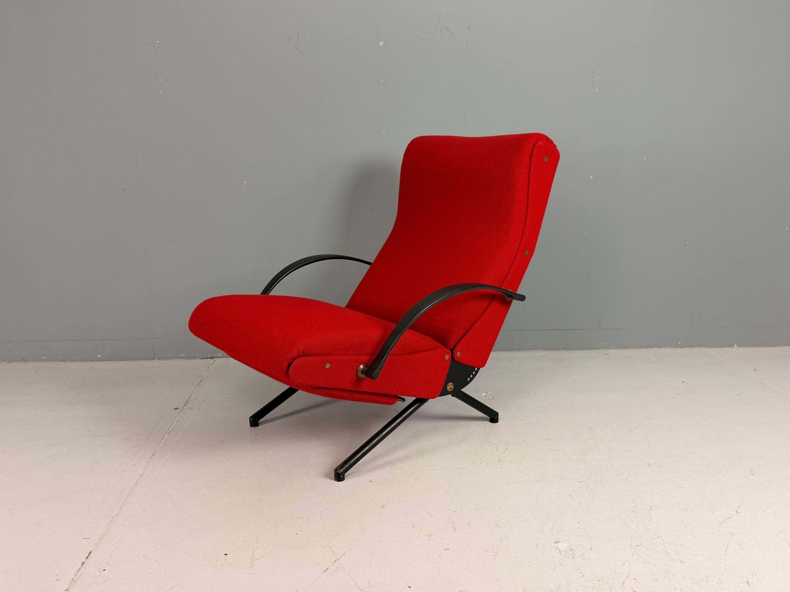 Osvaldo Borsani Red "P40" Lounge Chair For Tecno, 1950 Italy photo for sale